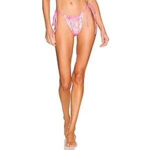 Frankies Bikinis Pink Crystal Tia Terry Bikini Bottom Size XL